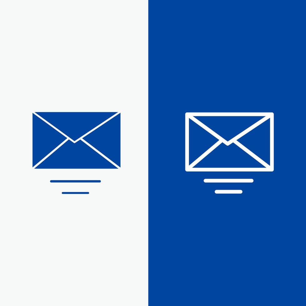 Mail Email Text Line and Glyph Solid icon Blue banner Line and Glyph Solid icon Blue banner vector