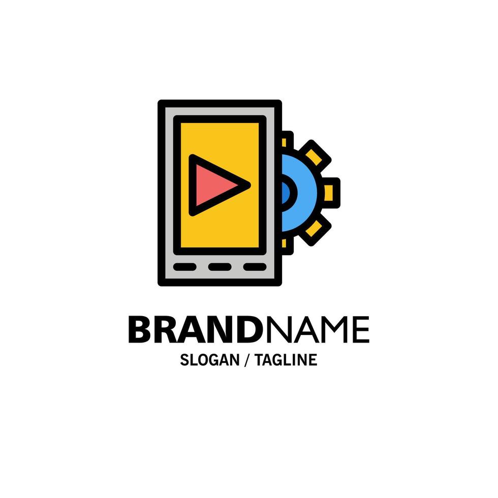 Mobile Design Setting Business Logo Template Flat Color vector