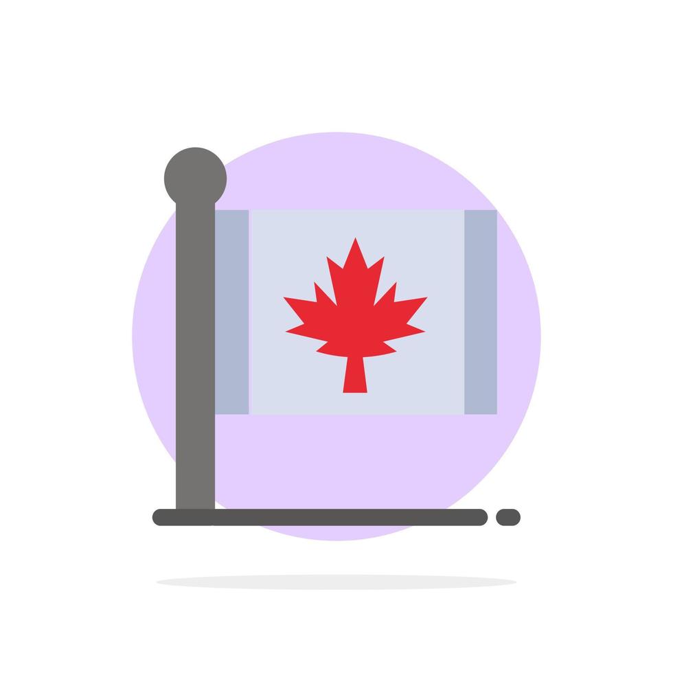 Flag Autumn Canada Leaf Maple Abstract Circle Background Flat color Icon vector