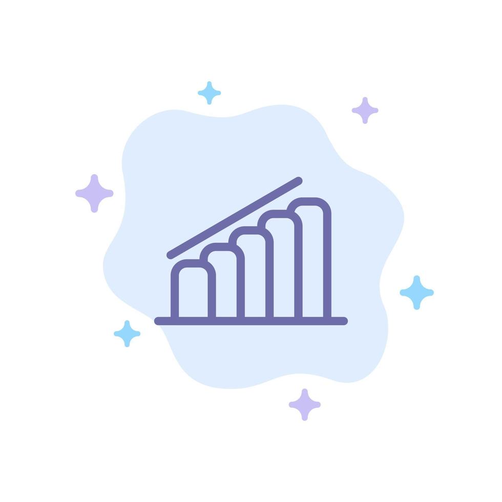 gráfico informe de progreso análisis icono azul sobre fondo de nube abstracta vector