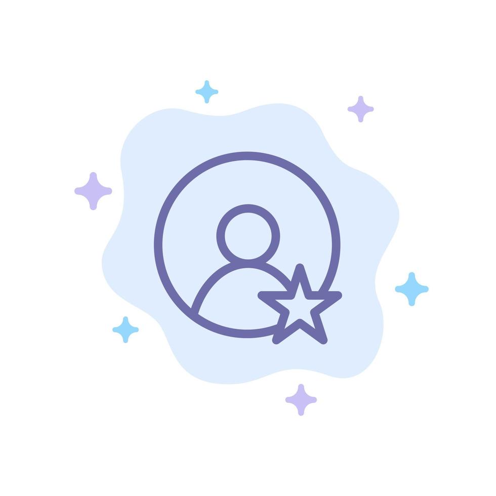 Rating User Profile Blue Icon on Abstract Cloud Background vector