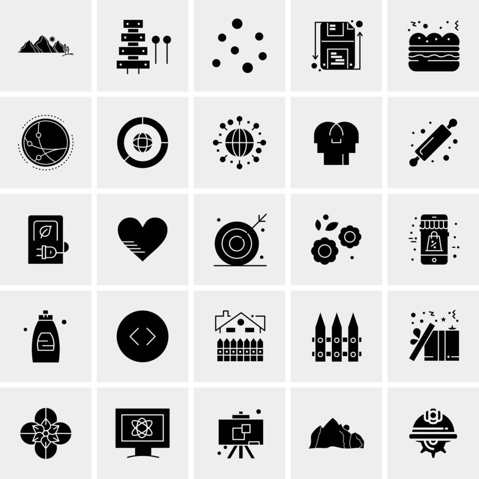 25 iconos de negocios universales vector ilustración de icono creativo para usar en proyectos relacionados con la web y dispositivos móviles