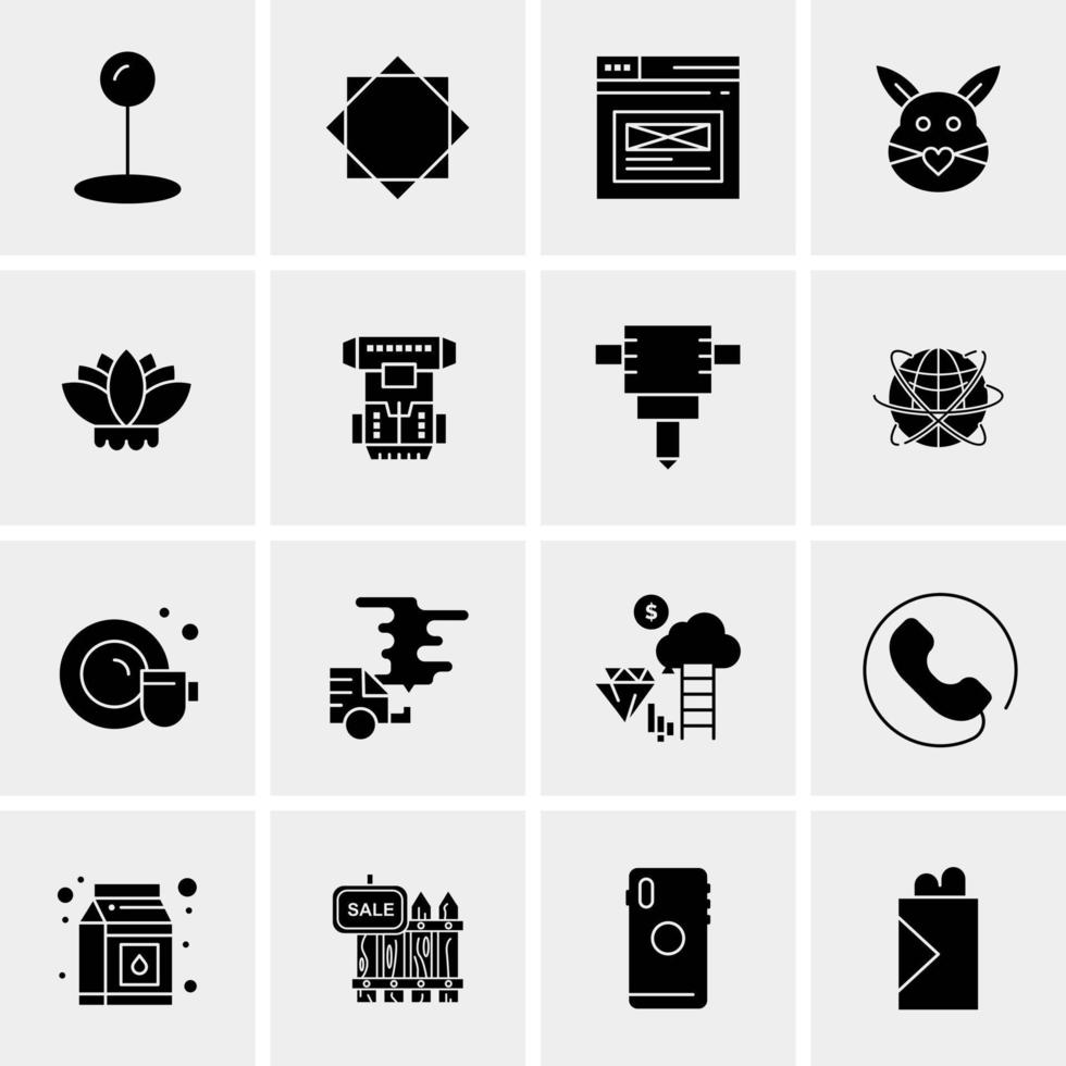 16 iconos universales de negocios vector ilustración de icono creativo para usar en proyectos relacionados con la web y dispositivos móviles