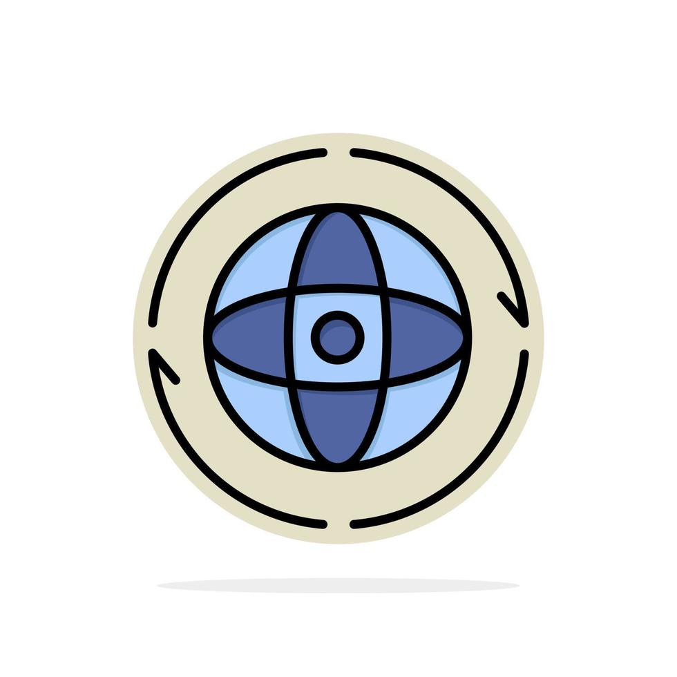 Globe World Earth Atom Connect Abstract Circle Background Flat color Icon vector