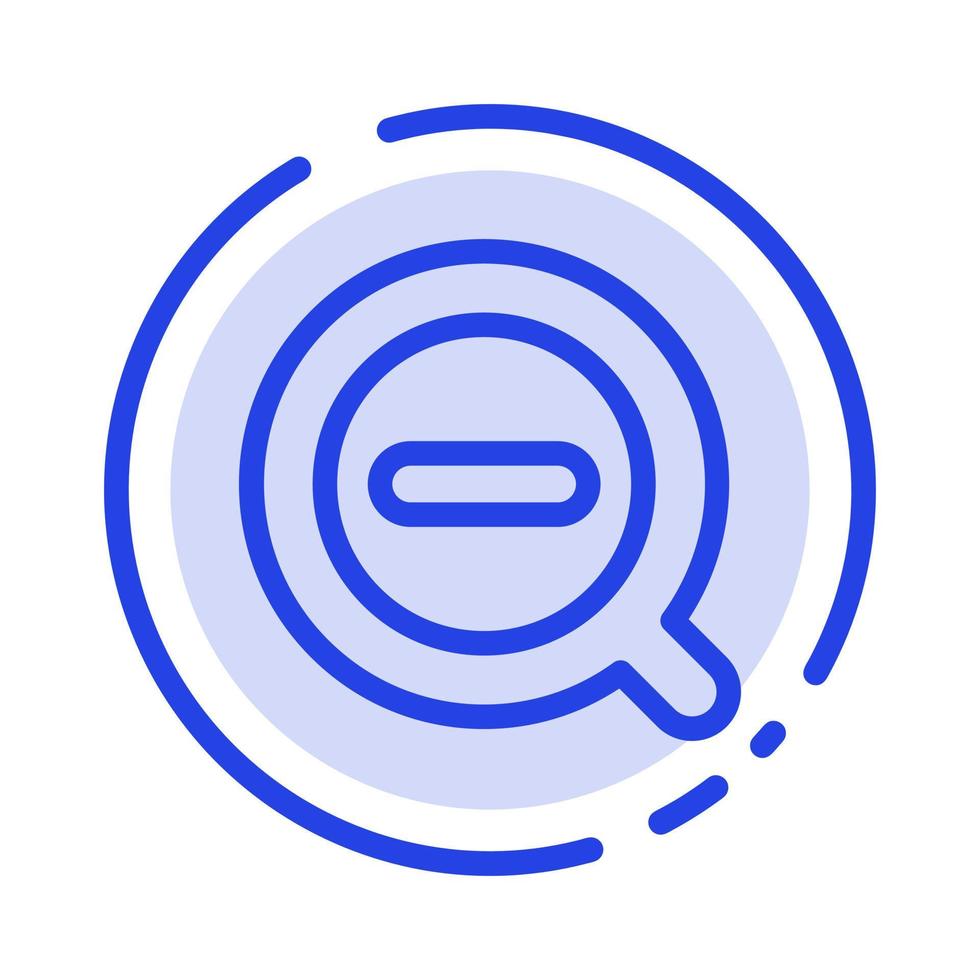 Search Less Remove Delete Blue Dotted Line Line Icon vector