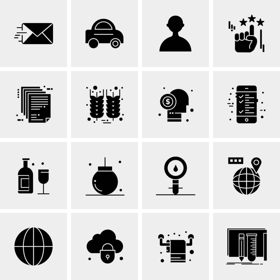 16 iconos universales de negocios vector ilustración de icono creativo para usar en proyectos relacionados con la web y dispositivos móviles