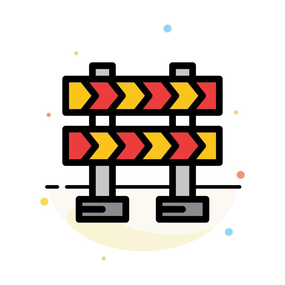 Barricade Barrier Construction Abstract Flat Color Icon Template vector