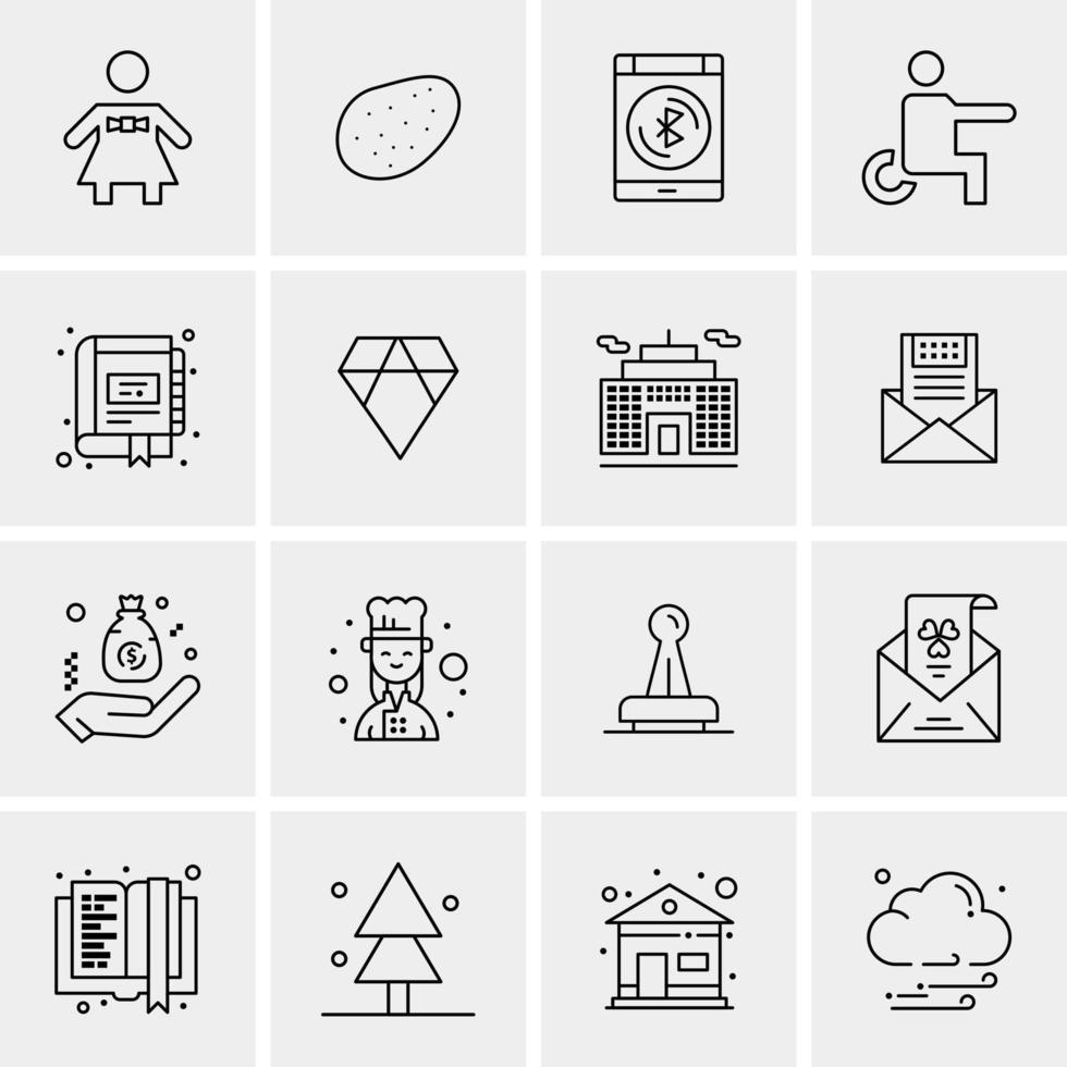 16 Business Universal Icons Vector Creative Icon Illustration to use in web and Mobile Related project