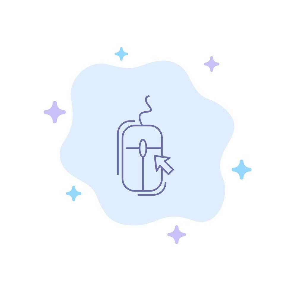Mouse Click Internet Online Shopping Blue Icon on Abstract Cloud Background vector