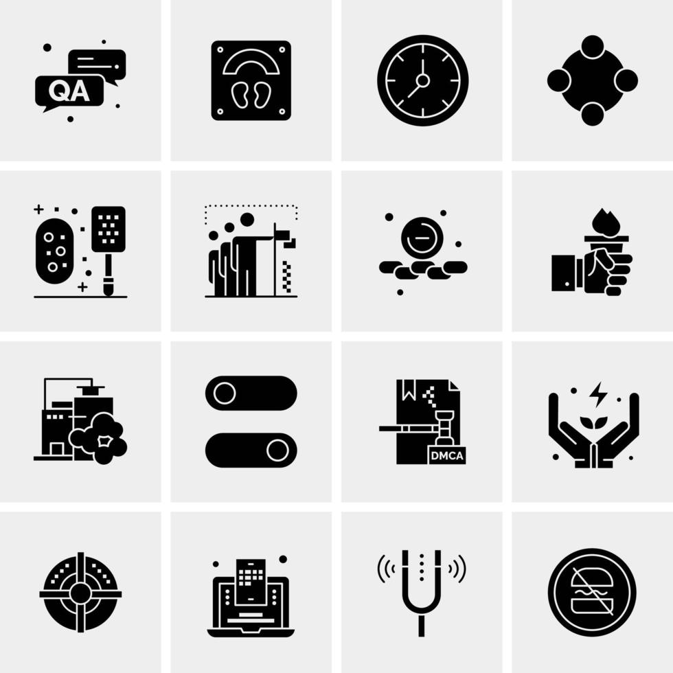 16 iconos universales de negocios vector ilustración de icono creativo para usar en proyectos relacionados con la web y dispositivos móviles