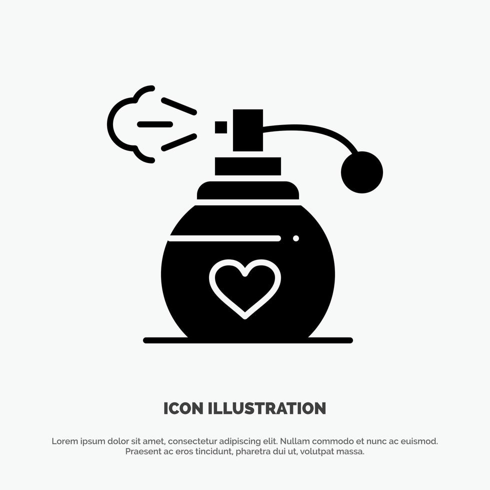 Perfume Love Gift Solid Black Glyph Icon vector