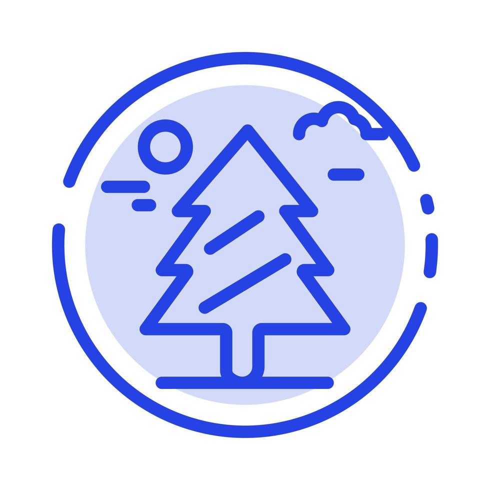 Forest Tree Weald Canada Blue Dotted Line Line Icon vector