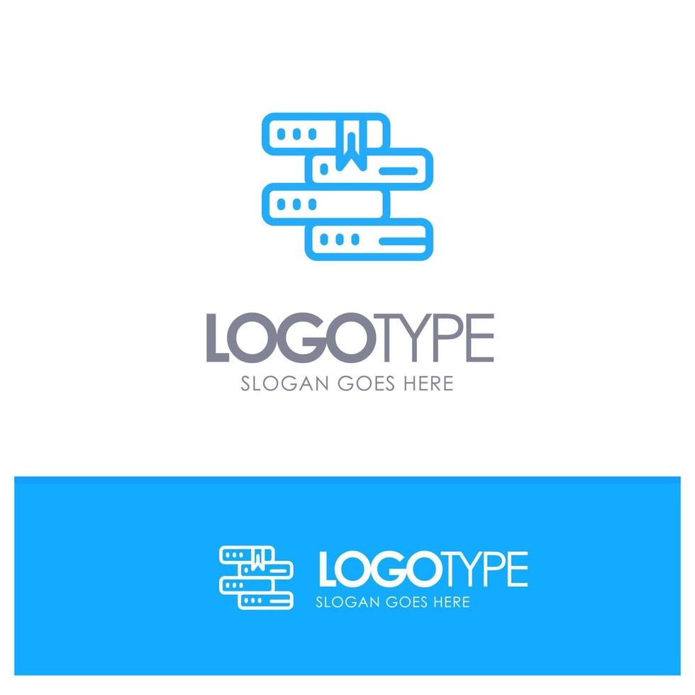 Books Education Library Study Blue outLine Logo with place for tagline vector