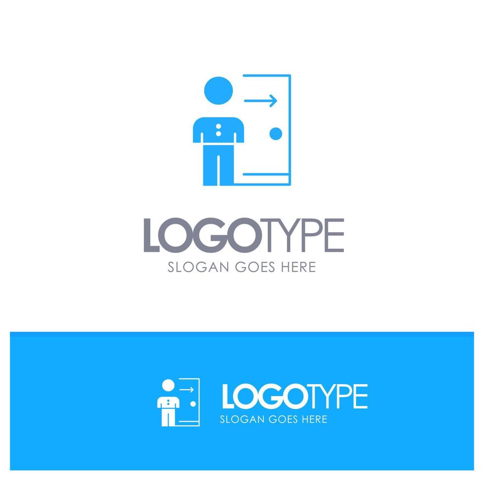 Dismissal Employee Exit Job Layoff Person Personal Blue Solid Logo with place for tagline vector