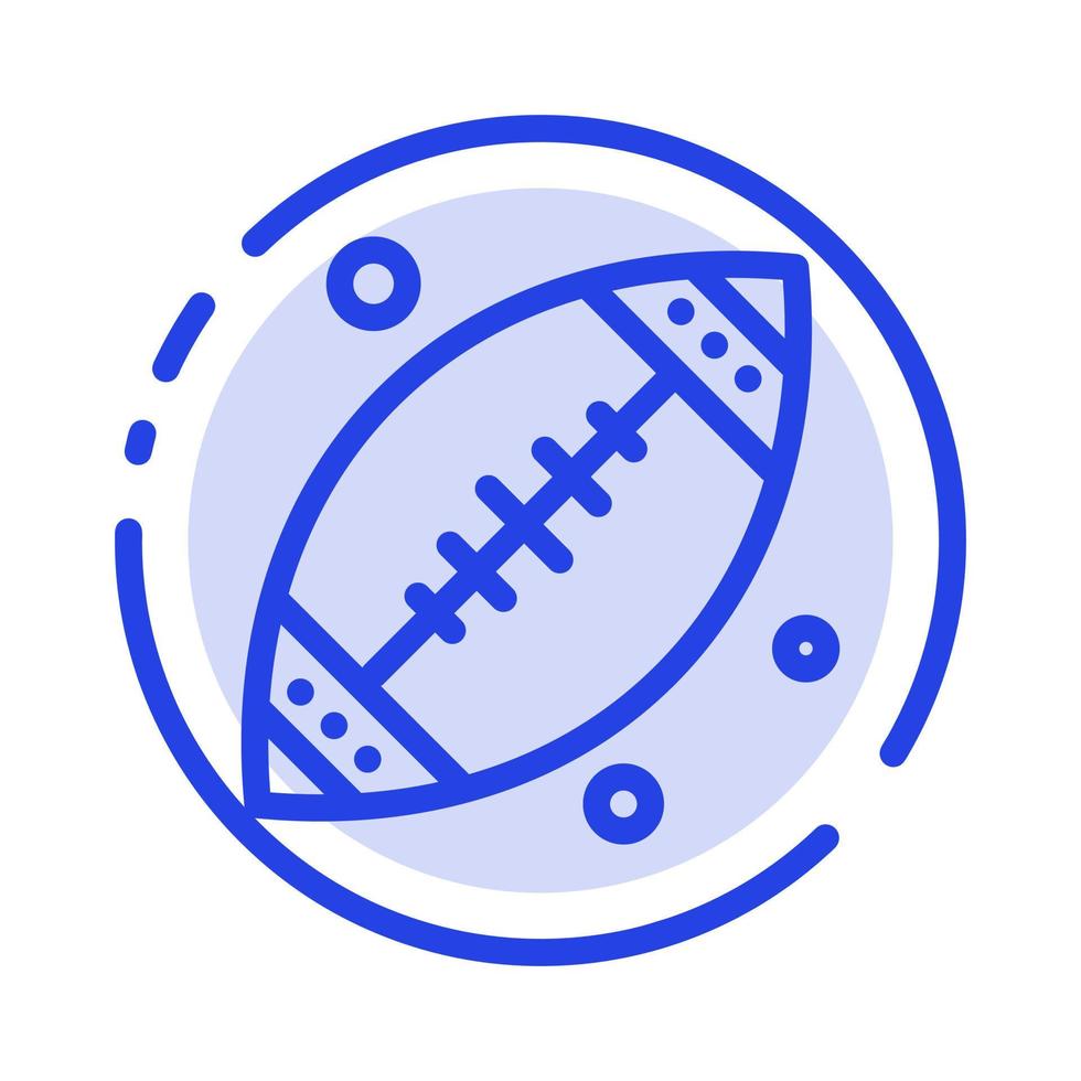 Ball Football Sport Usa Blue Dotted Line Line Icon vector