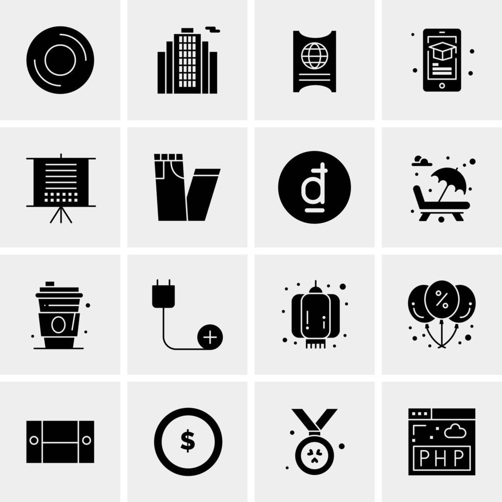 16 iconos universales de negocios vector ilustración de icono creativo para usar en proyectos relacionados con la web y dispositivos móviles