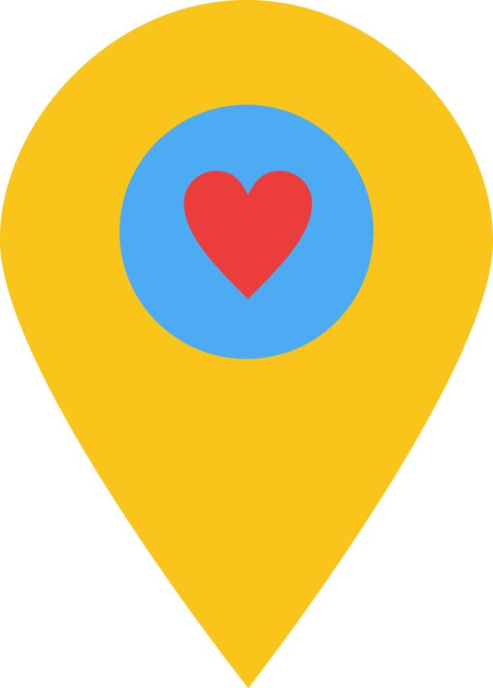 Heart Location Map Pointer  Flat Color Icon Vector icon banner Template