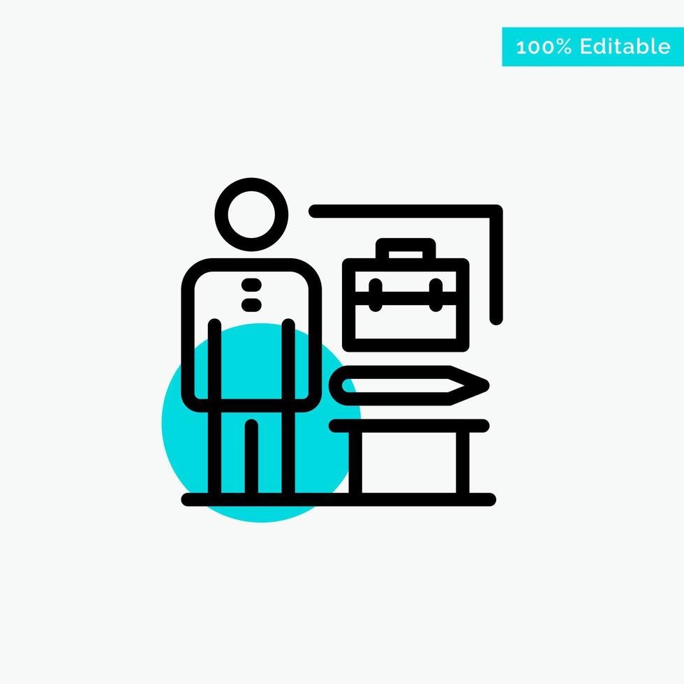 Abilities Accomplished Achieve Businessman turquoise highlight circle point Vector icon