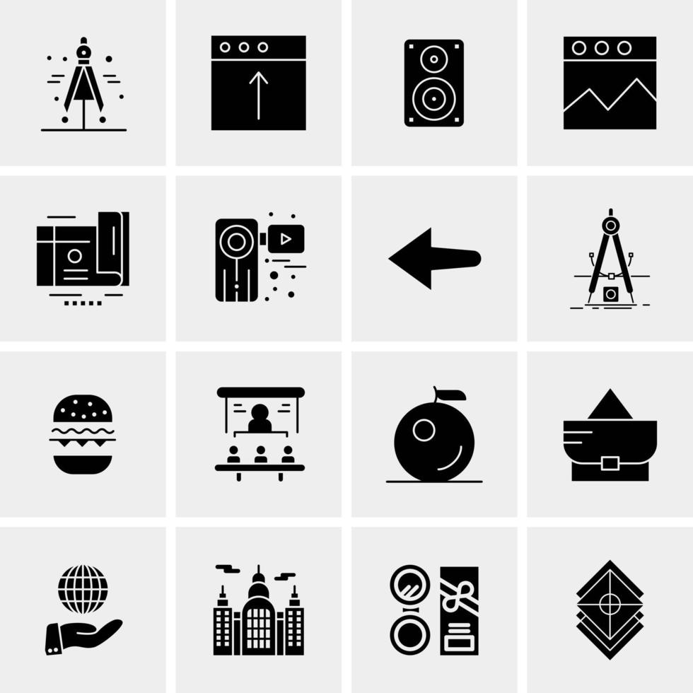 16 iconos universales de negocios vector ilustración de icono creativo para usar en proyectos relacionados con la web y dispositivos móviles