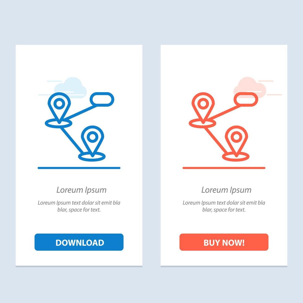 Gps Location Map  Blue and Red Download and Buy Now web Widget Card Template vector