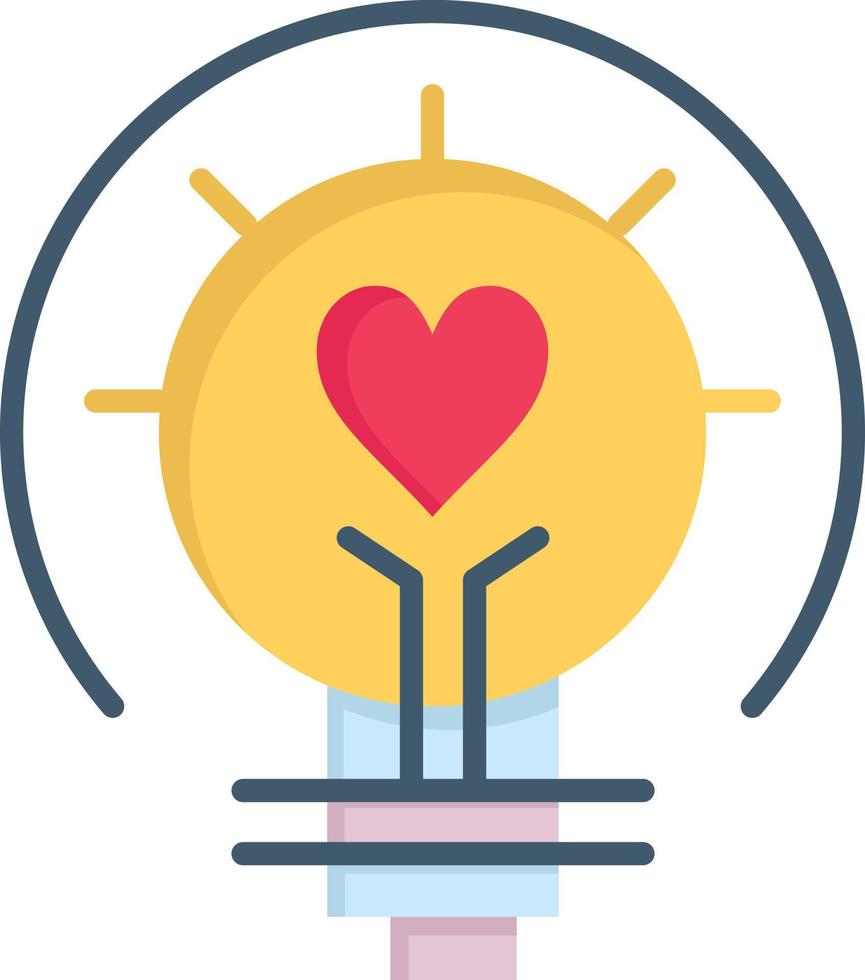 Bulb Valentine Light Light Bulb Tips  Flat Color Icon Vector icon banner Template