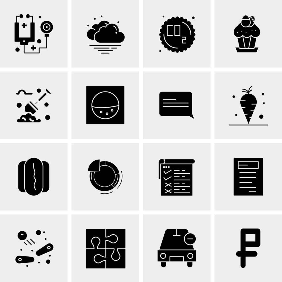 16 iconos universales de negocios vector ilustración de icono creativo para usar en proyectos relacionados con la web y dispositivos móviles