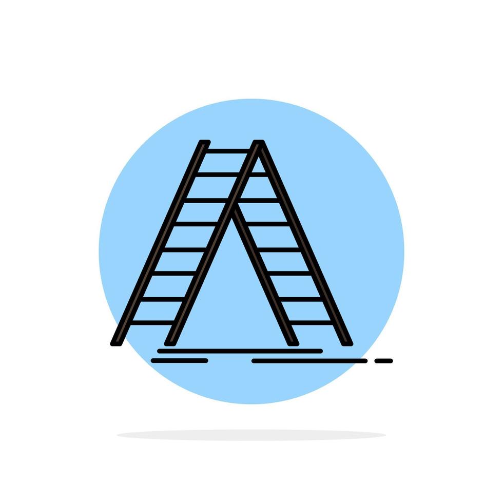 Ladder Building Construction Repair Abstract Circle Background Flat color Icon vector