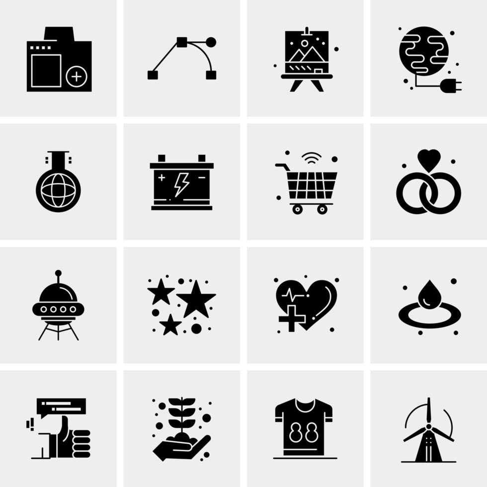 16 iconos universales de negocios vector ilustración de icono creativo para usar en proyectos relacionados con la web y dispositivos móviles