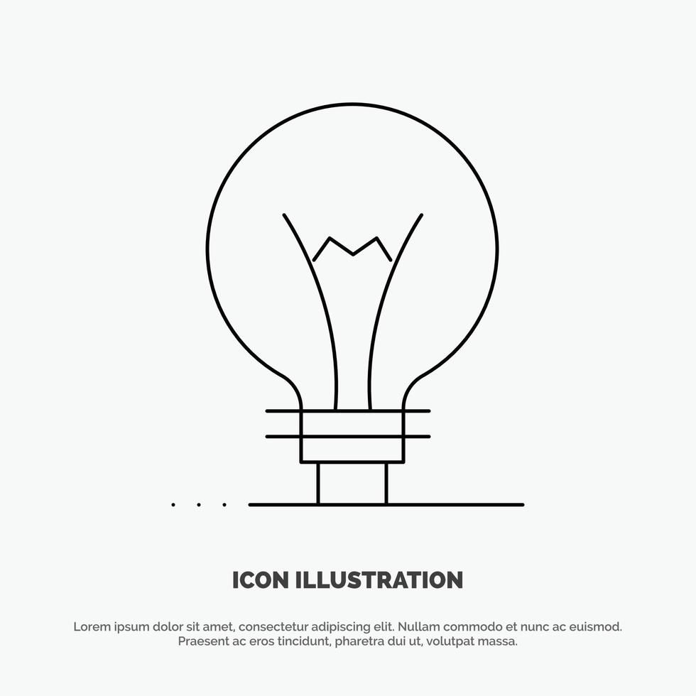 Idea Innovation Invention Light bulb Line Icon Vector