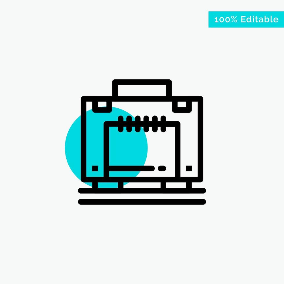 Hotel Bag Suitcase Luggage turquoise highlight circle point Vector icon