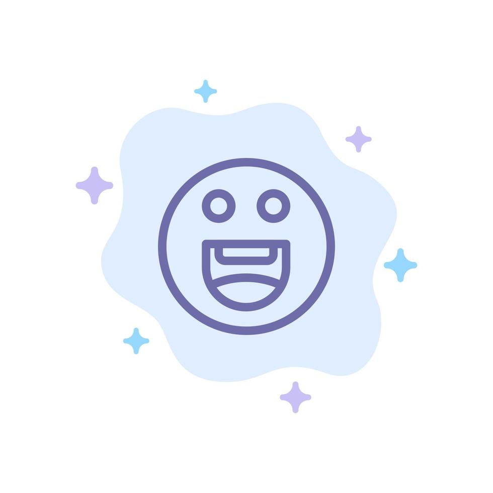 Emojis Happy Motivation Blue Icon on Abstract Cloud Background vector