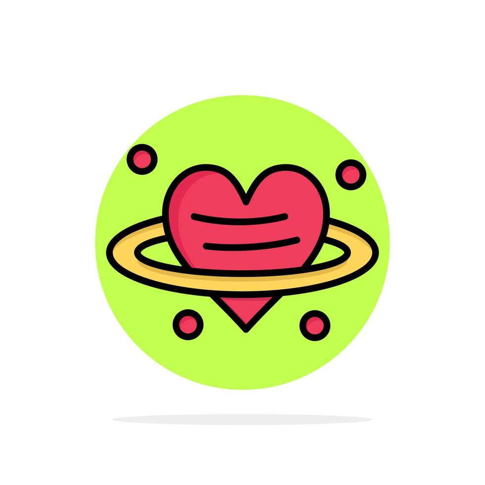 Heart Love Valentine Day Abstract Circle Background Flat color Icon vector