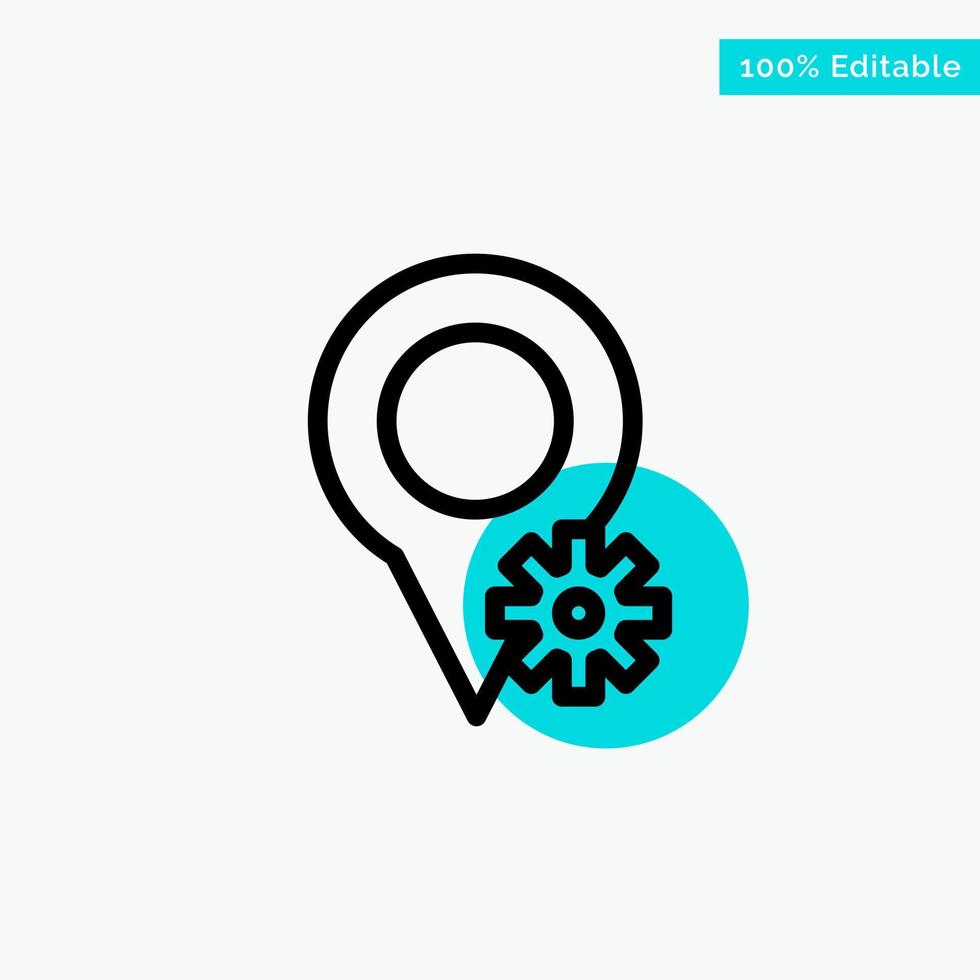 Location Map Settings turquoise highlight circle point Vector icon