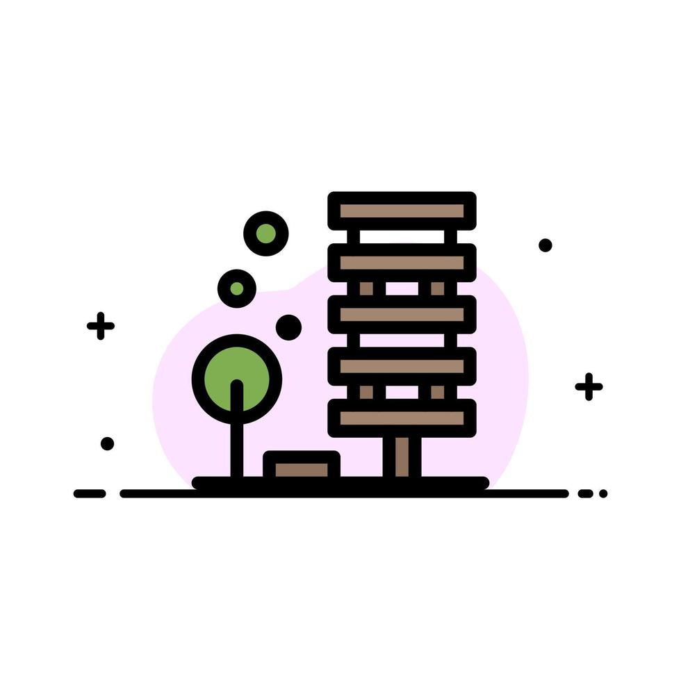 Agriculture Architecture Building City Environment  Business Flat Line Filled Icon Vector Banner Template