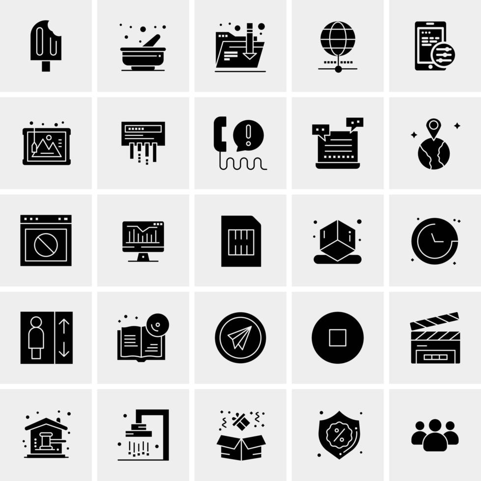 25 iconos de negocios universales vector ilustración de icono creativo para usar en proyectos relacionados con la web y dispositivos móviles