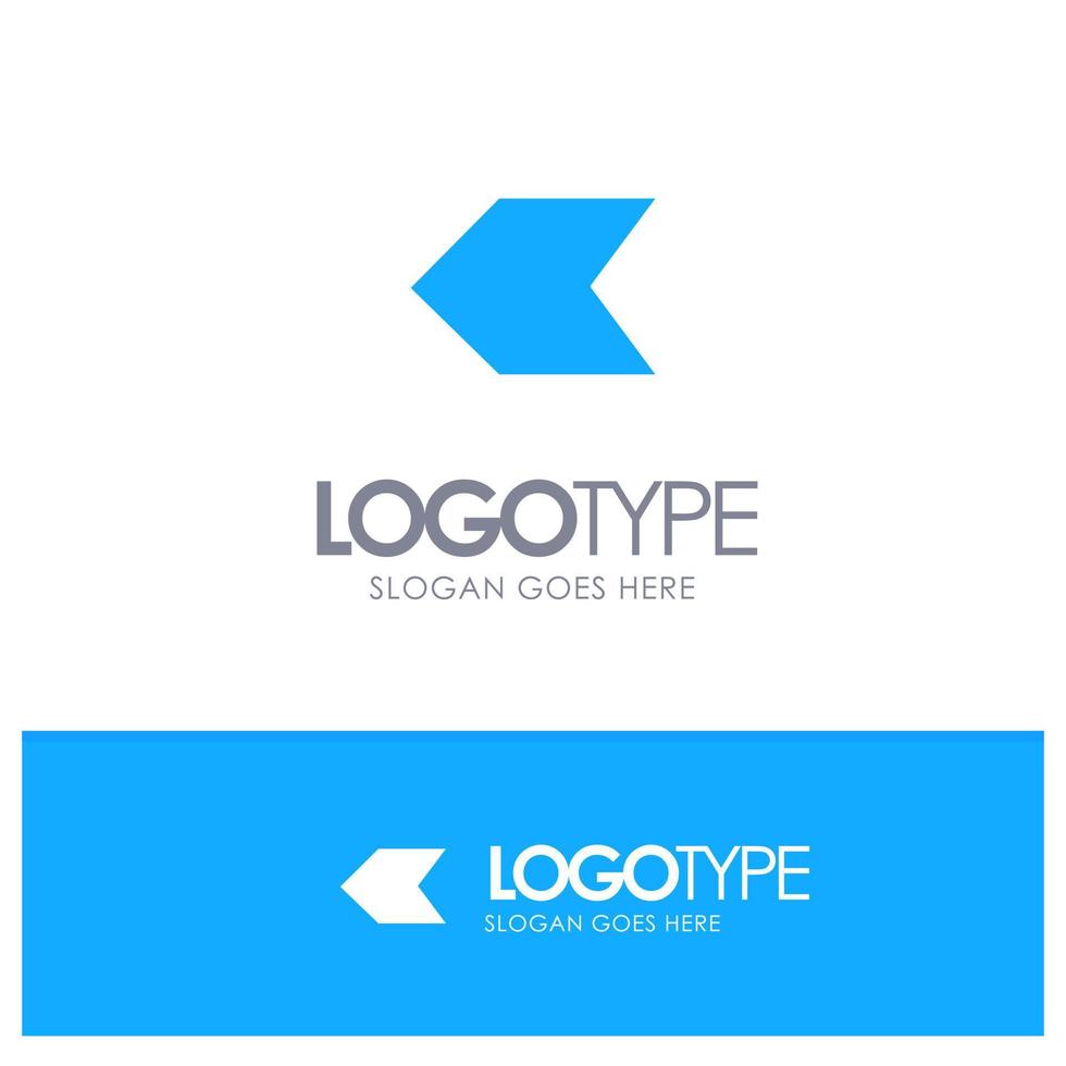 Arrow Pointer Left Blue Solid Logo with place for tagline vector