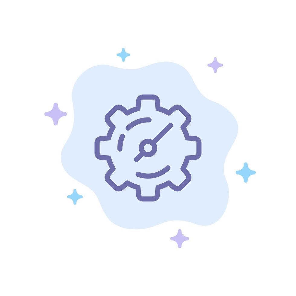 Gear Setting Timer Blue Icon on Abstract Cloud Background vector