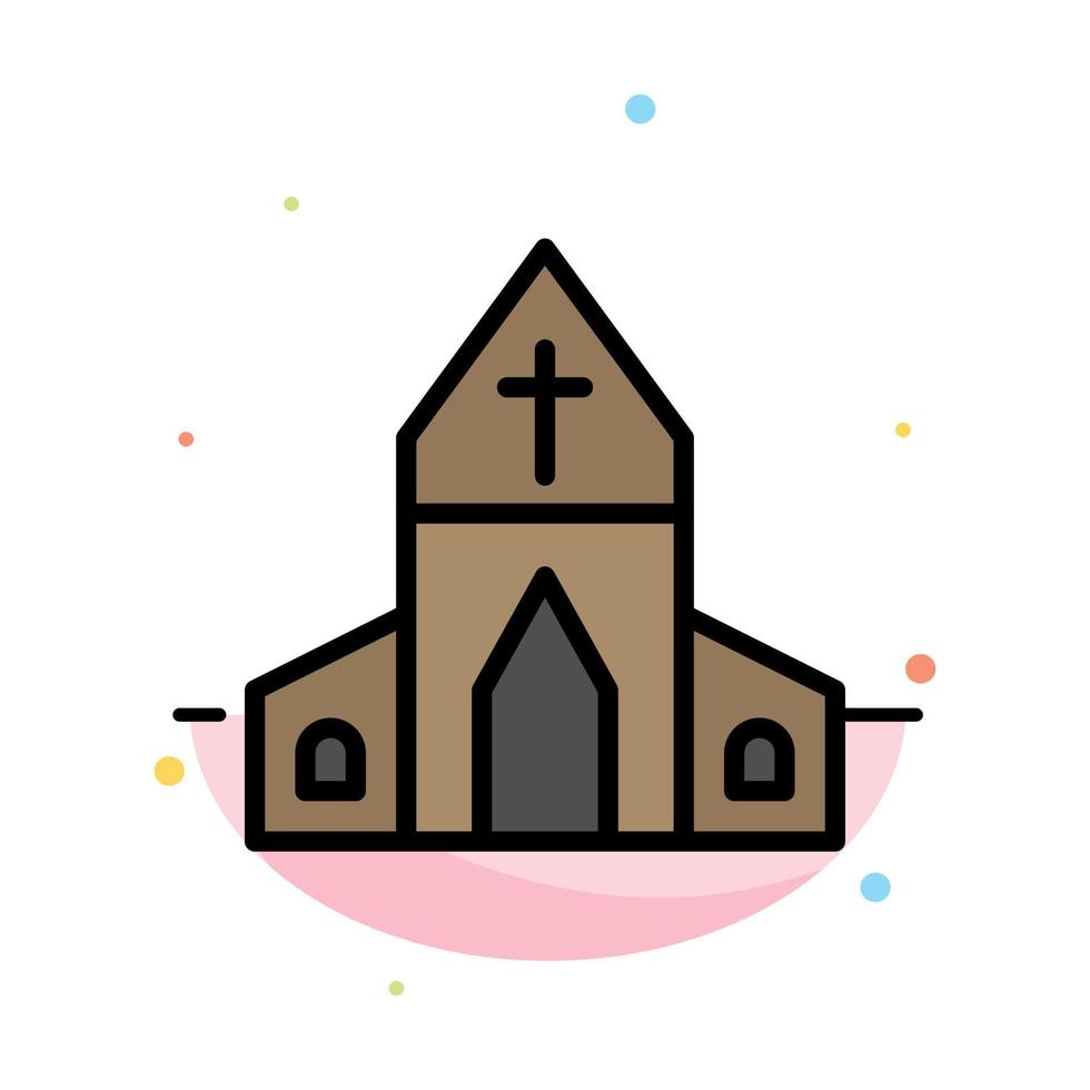 Church House Easter Cross Abstract Flat Color Icon Template vector