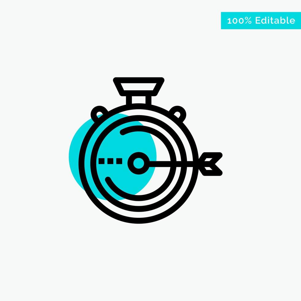 Launch Management Optimization Release Stopwatch turquoise highlight circle point Vector icon