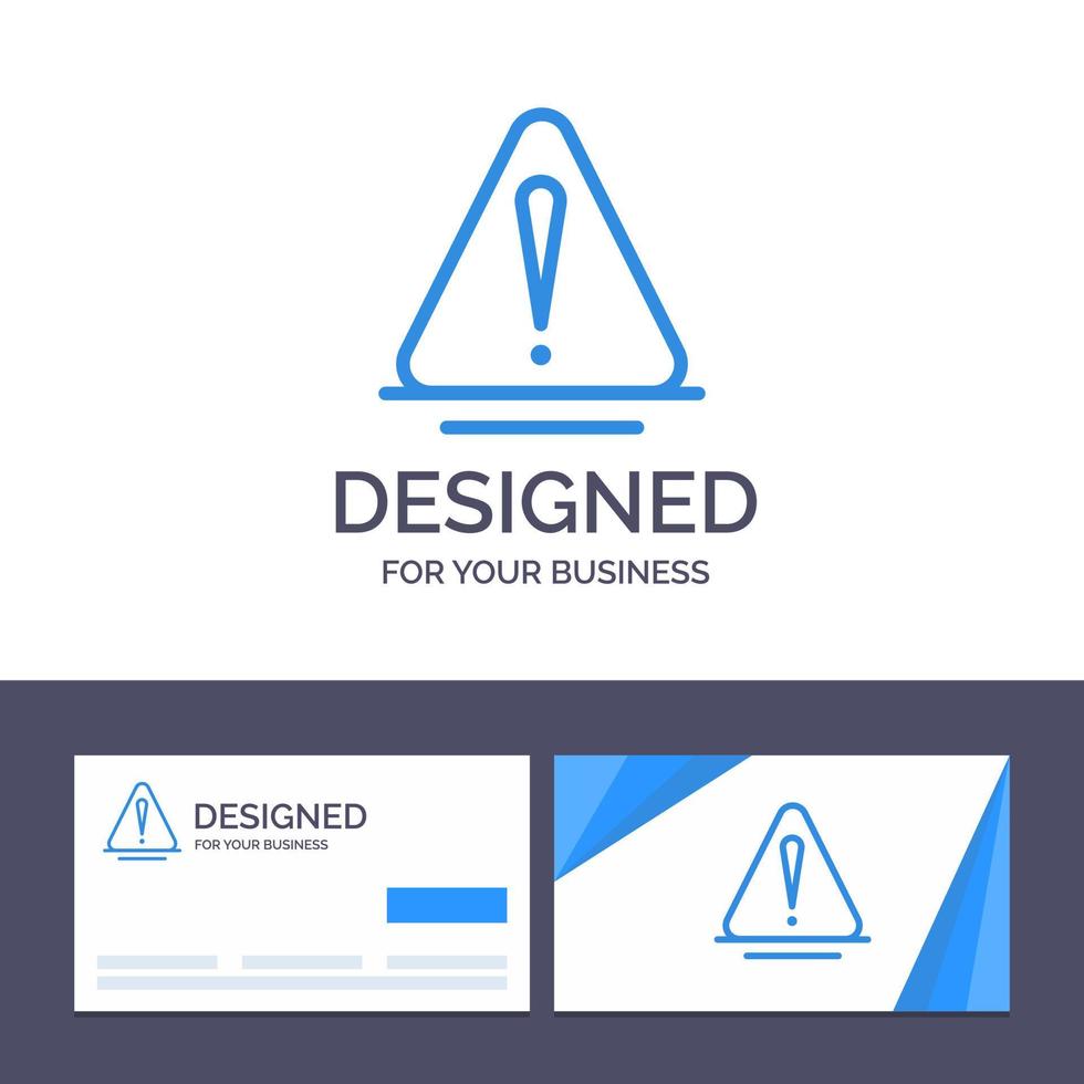 Creative Business Card and Logo template Alert Danger Warning Logistic Vector Illustration
