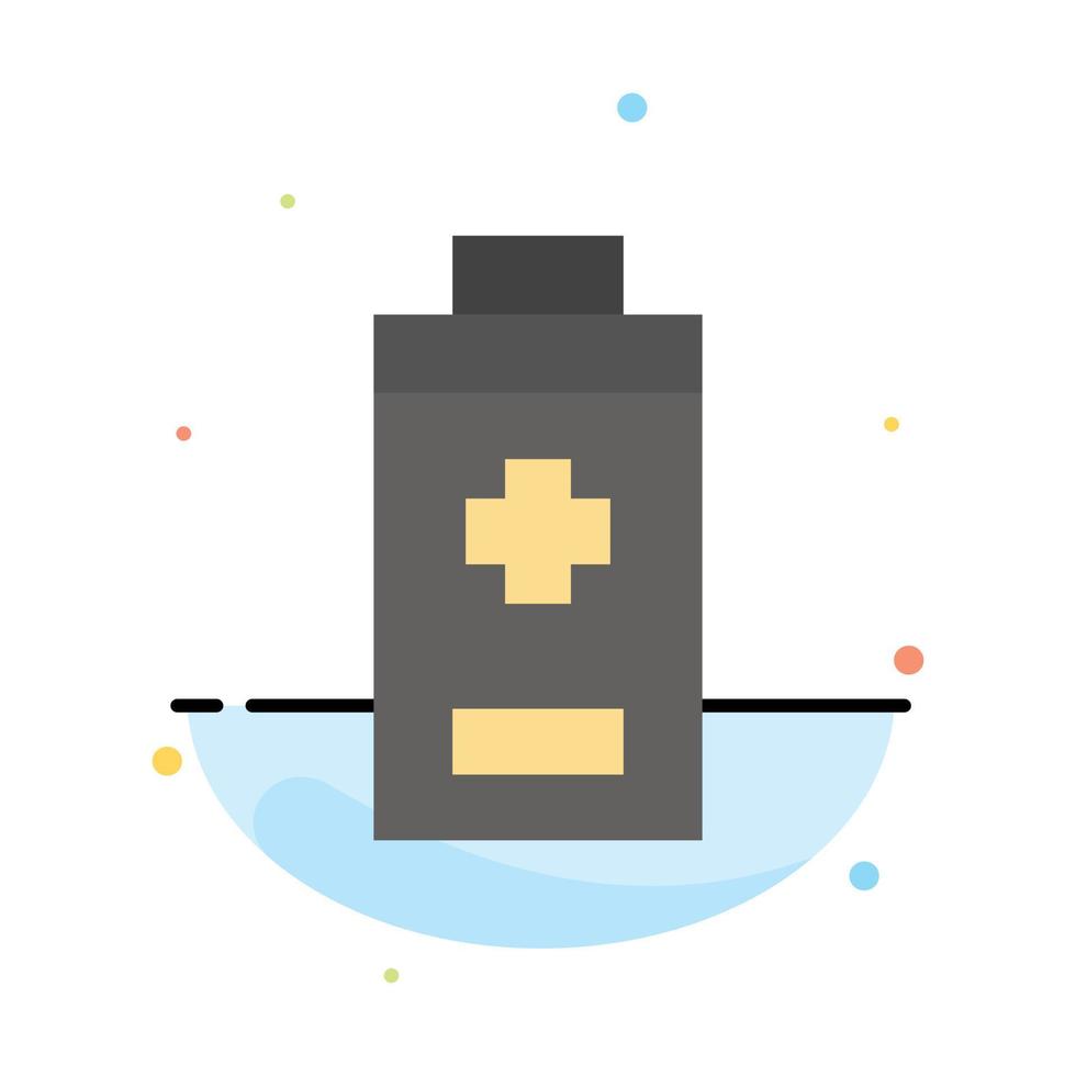 Battery Minus Plus Abstract Flat Color Icon Template vector