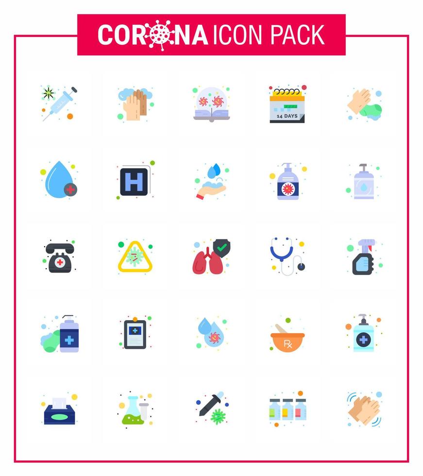 Coronavirus Prevention 25 icon Set Blue soap quarantine education event virus viral coronavirus 2019nov disease Vector Design Elements