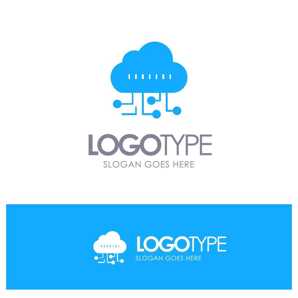 Data Manage Technology Blue Solid Logo with place for tagline vector