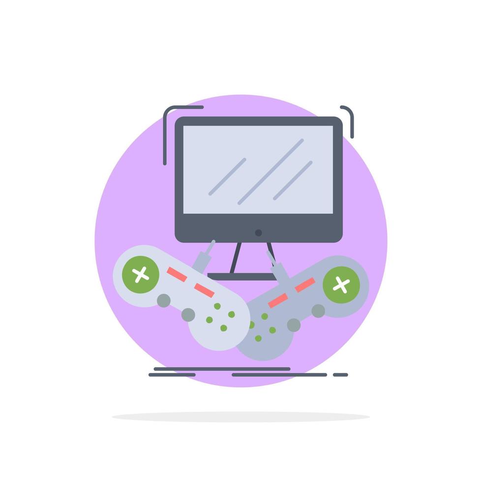 Game gaming internet multiplayer online Flat Color Icon Vector