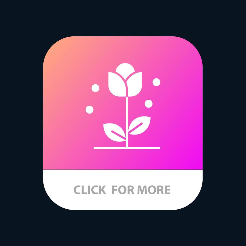 flora floral flor naturaleza primavera aplicación móvil botón android e ios versión de glifo vector