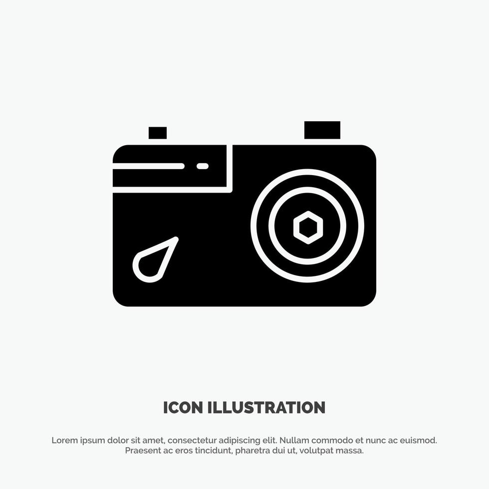 Camera Image Picture Photo Solid Black Glyph Icon vector