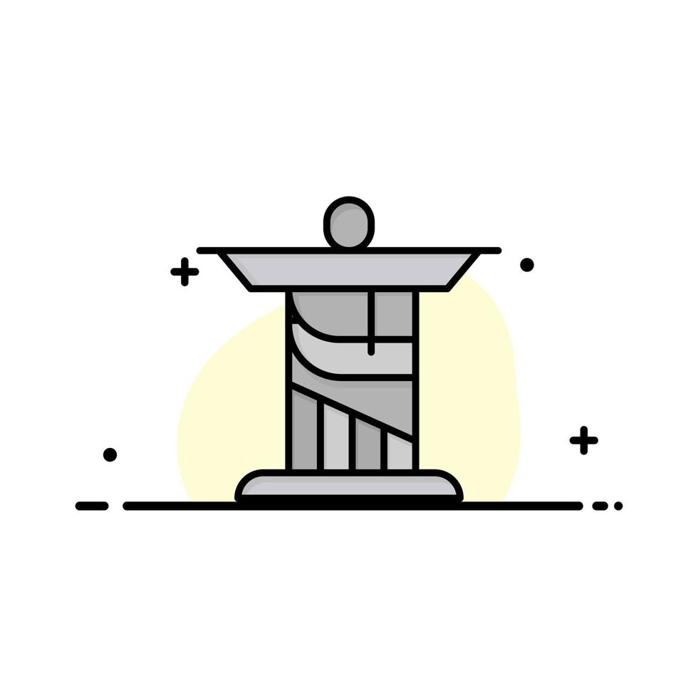 jesucristo monumento hito empresa logotipo plantilla color plano vector
