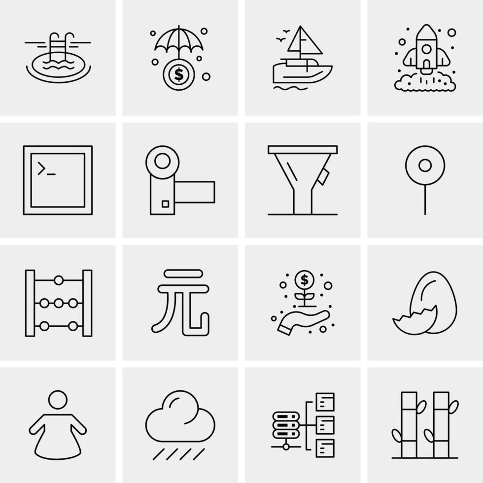 16 iconos universales de negocios vector ilustración de icono creativo para usar en proyectos relacionados con la web y dispositivos móviles