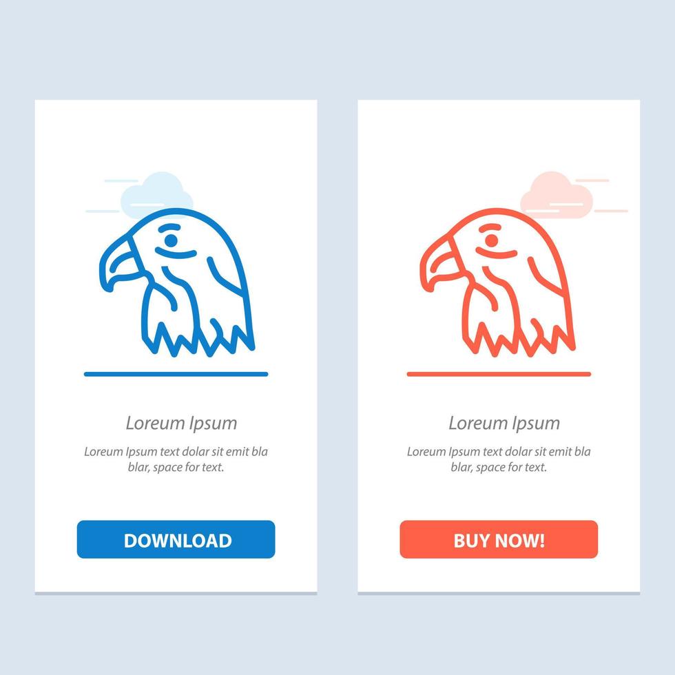 Animal Bird Eagle Usa  Blue and Red Download and Buy Now web Widget Card Template vector
