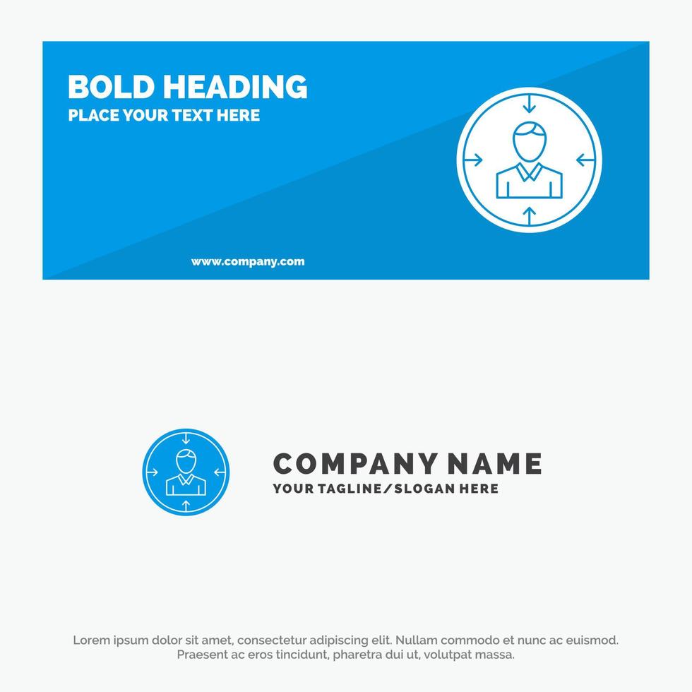 Target Employee Hr Hunting Personal Resources Resume SOlid Icon Website Banner and Business Logo Template vector